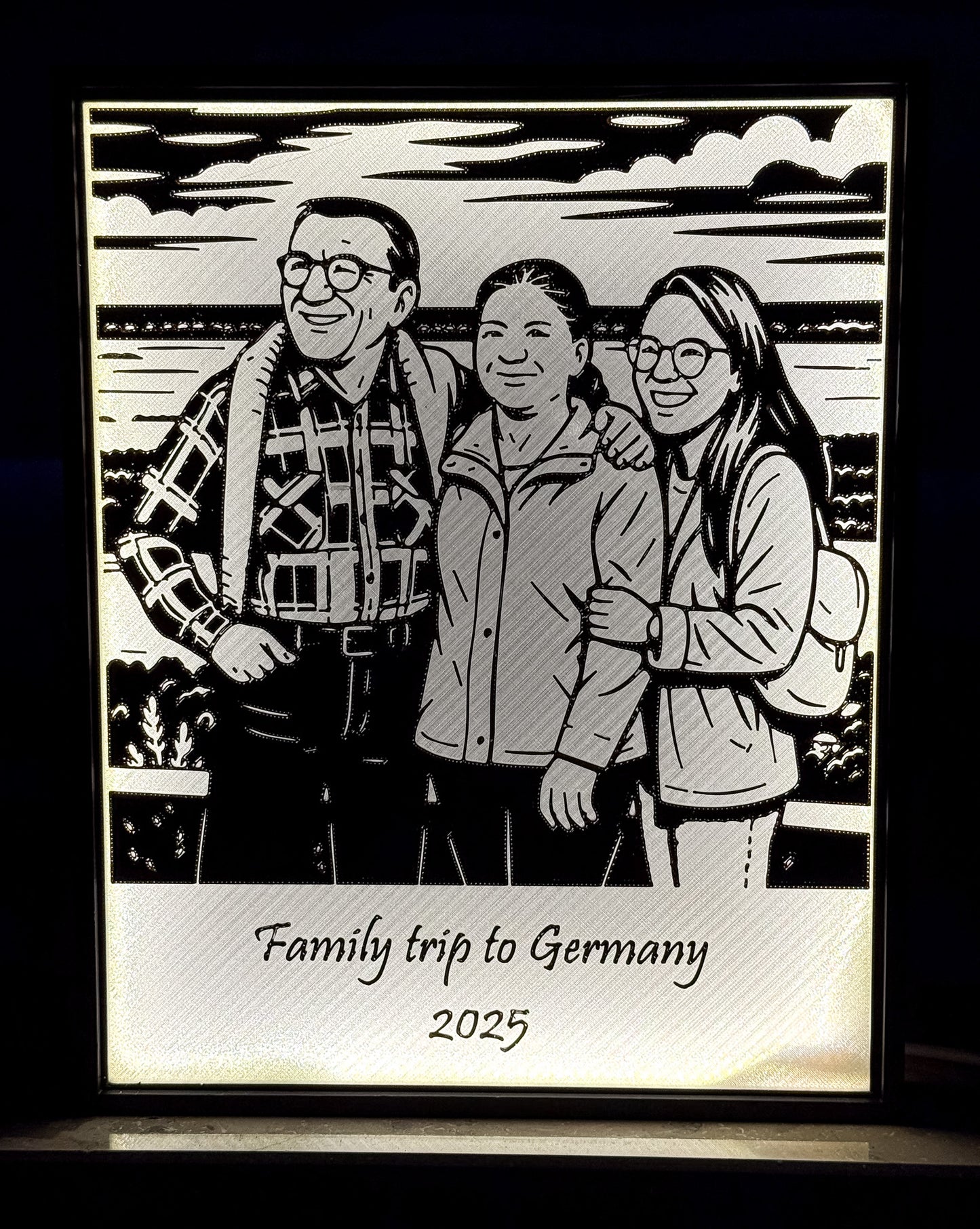 Your Photo! Custom 3DPrinted LED Photo Frame • Personalized Art from Your Picture • Unique  PHOTO Box Light Gift • Christmas Gift