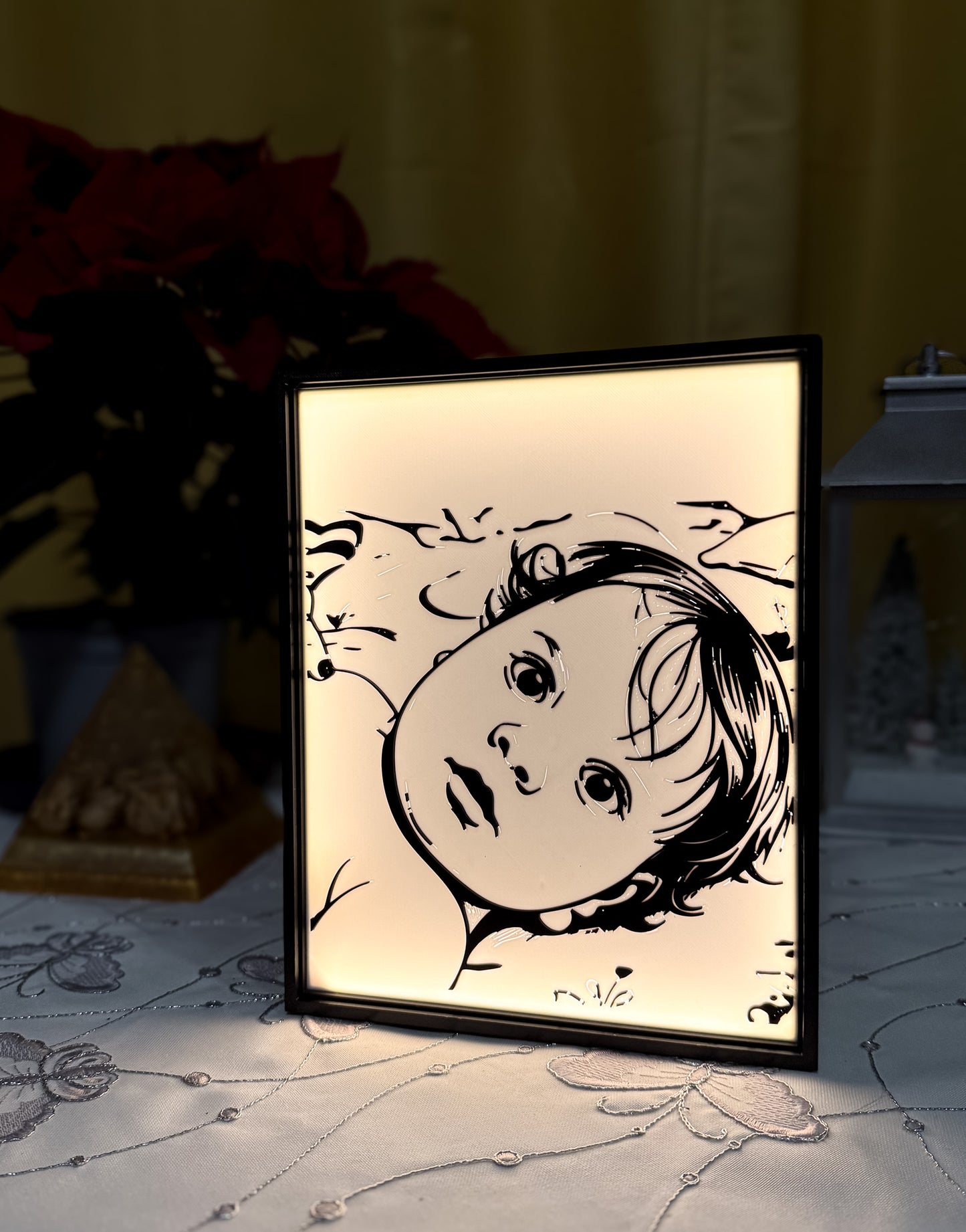 Your Photo! Custom 3DPrinted LED Photo Frame • Personalized Art from Your Picture • Unique  PHOTO Box Light Gift • Christmas Gift