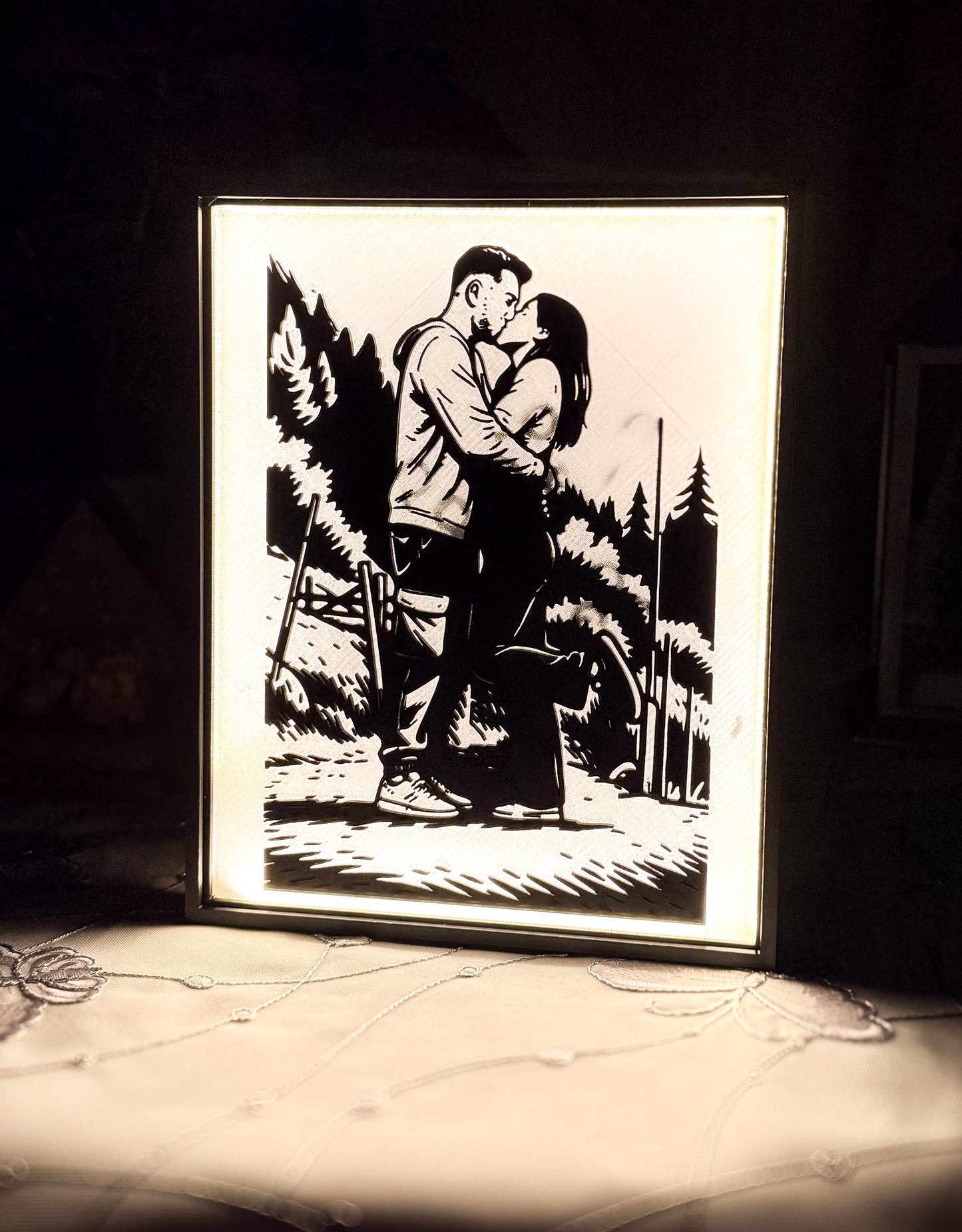 Your Photo! Custom 3DPrinted LED Photo Frame • Personalized Art from Your Picture • Unique  PHOTO Box Light Gift • Christmas Gift